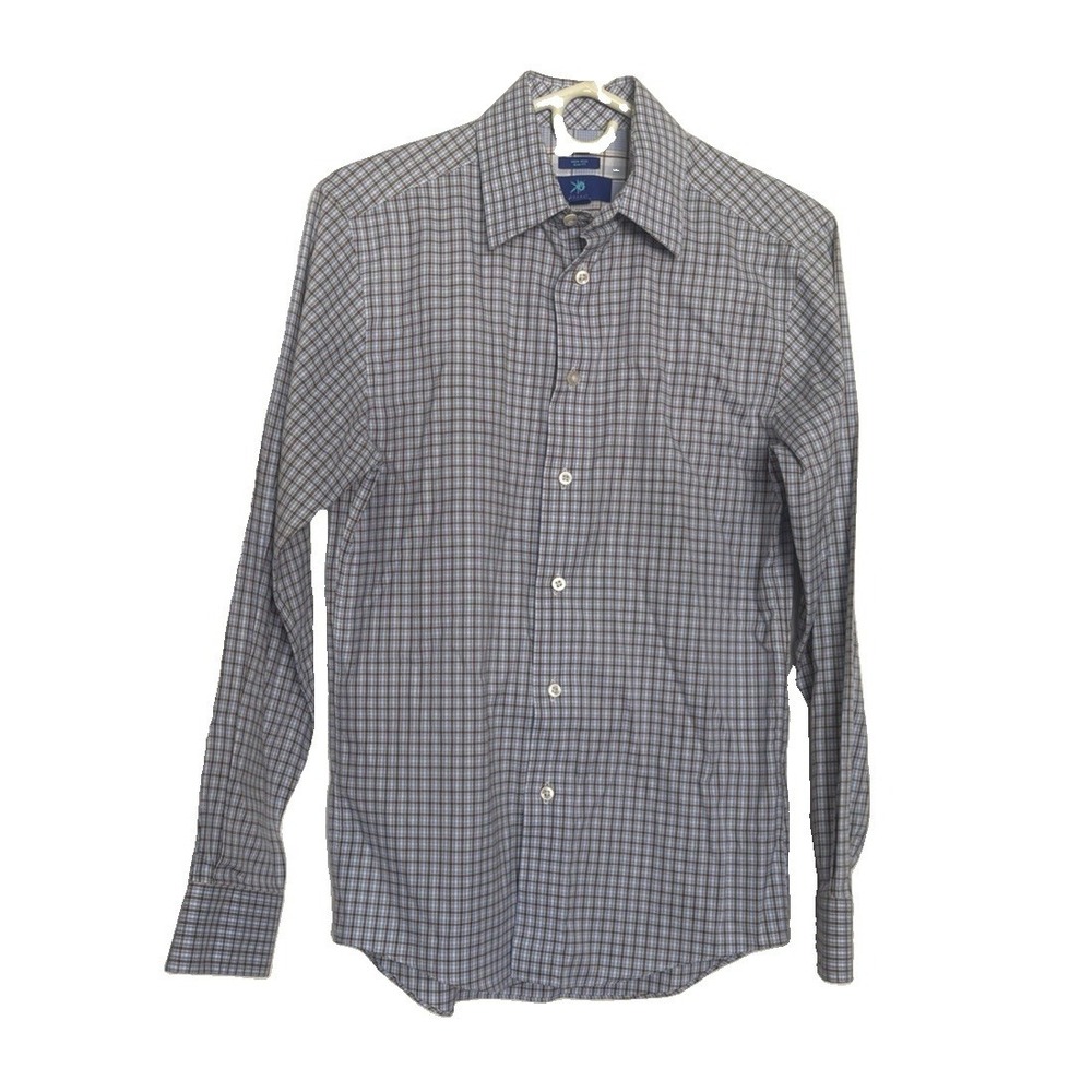 Egara Slim Fit Men's Dress Shirt Blue Gray Long Sleeve Button Up Size Small